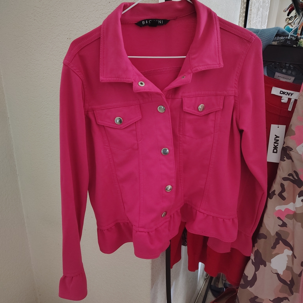 Baccini Women's Vibrant Pink Jean Jacket